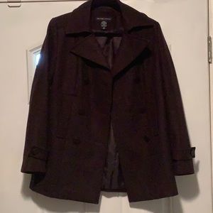 New York & Co brown pea coat size 6